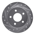 R1 94-04 Ford Mustang Rear Left Drilled & Slotted Silver Brake Rotor