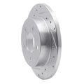 R1 94-04 Ford Mustang Rear Left Drilled & Slotted Silver Brake Rotor