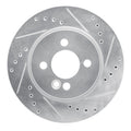 R1 02-08 Mini Cooper (Excl Clubman) Front Right Drilled & Slotted Silver Brake Rotor