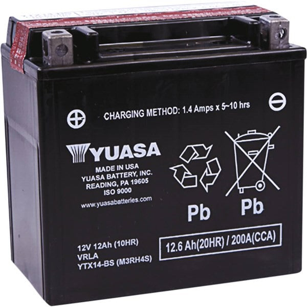 12 V AGM BATTERY YTX14BS (W/ BOTTLE OF ACID) MADE IN THE USA