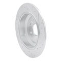 DFC 10-15 Honda Crosstour Rear Left Drilled & Slotted Silver Brake Rotor