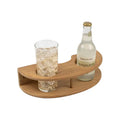 TEAK 2-GLASS RACK (CURVED)