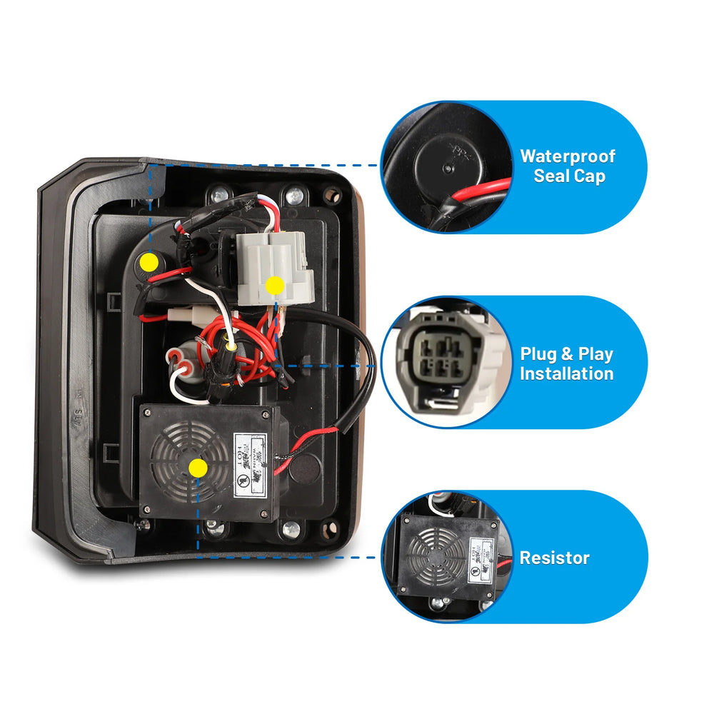 Winjet black tail light