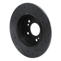 R1 87-15 Chrysler Crossfire Rear Left Drilled & Slotted Black Brake Rotor
