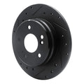 R1 87-15 Chrysler Crossfire Rear Left Drilled & Slotted Black Brake Rotor