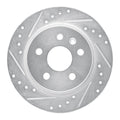 R1 11-22 Buick Encore Rear Left Drilled & Slotted Silver Brake Rotor