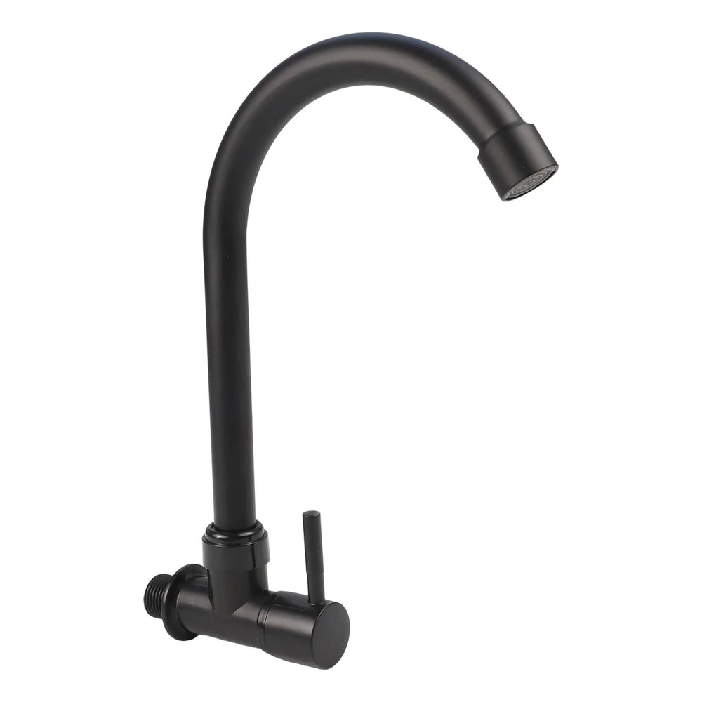 SQUARE GOOSENECK FAUCET BLACK MATTE (RETAIL BOX)