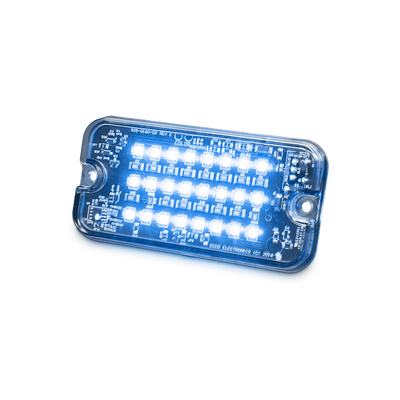 DIRECTIONAL LED: RECTANGULAR SURFACE MOUNT 12VDC 16 FLASH PATTERNS BLUE