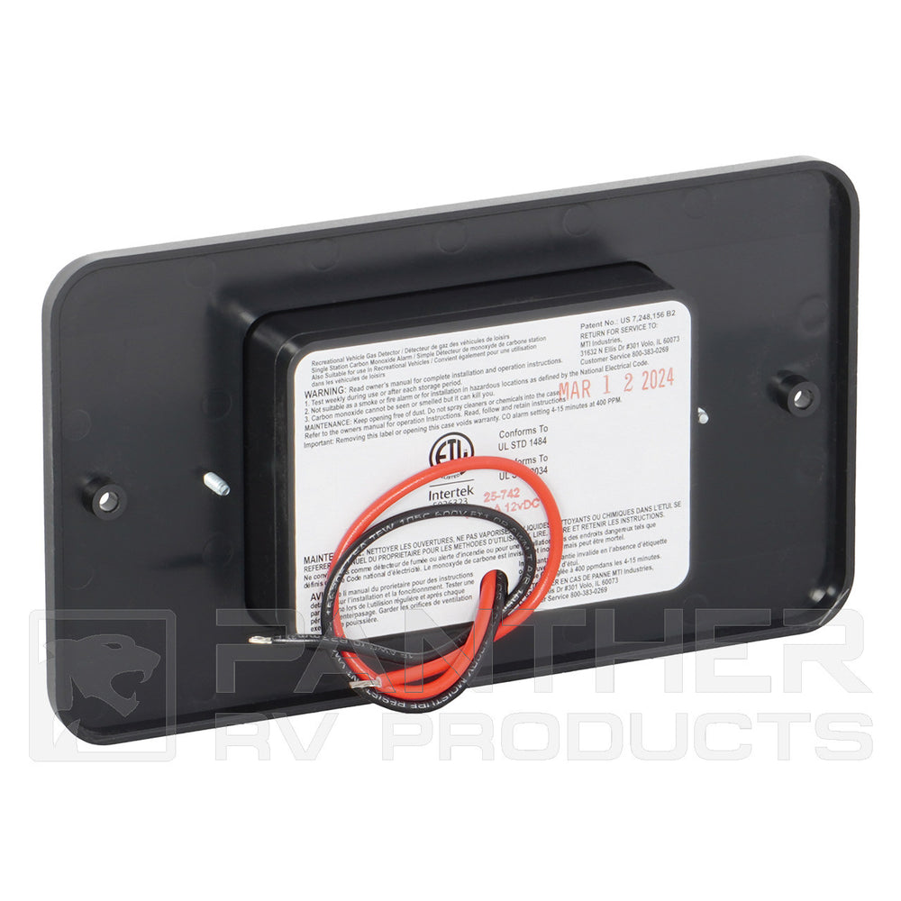 COMBINATION CARBON MONOXIDE/PROPANE ALARM BLACK FLUSH MOUNT 12VDC HARD WIRE