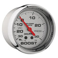 Autometer Marine White Gauge 2-5/8in Mechanical Vacuum/Boost Gauge 30INHG-30PSI