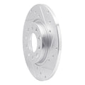 R1 14-22 Chrysler 200 Rear Right Drilled & Slotted Silver Brake Rotor