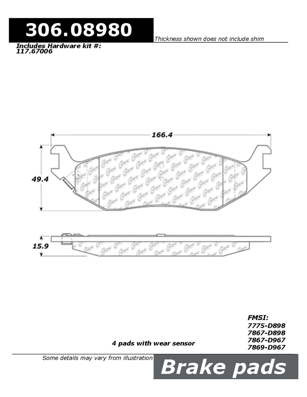 Fleet Performance Brake Pad w/Hardware