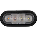 6 INCH LED OVAL STROBE LIGHT WITH AMBER/CLEAR LEDS AND CLEAR LENS