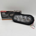6 INCH LED OVAL STROBE LIGHT WITH AMBER/CLEAR LEDS AND CLEAR LENS