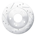 R1 94-96 Nissan 240SX Front Left Drilled & Slotted Silver Brake Rotor