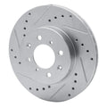 R1 88-91 Honda Accord Coupe Front Left Drilled & Slotted Silver Brake Rotor