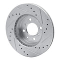 R1 88-91 Honda Accord Coupe Front Left Drilled & Slotted Silver Brake Rotor