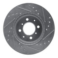 R1 88-91 Honda Accord Coupe Front Left Drilled & Slotted Silver Brake Rotor