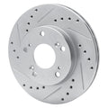 DFC 02-15 Acura RSX Front Left Drilled & Slotted Silver Brake Rotor