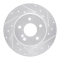 R1 94-11 Mercedes-Benz C240 Rear Right Drilled & Slotted Silver Brake Rotor