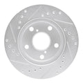 R1 91-95 Toyota MR2 Front Right Drilled & Slotted Silver Brake Rotor