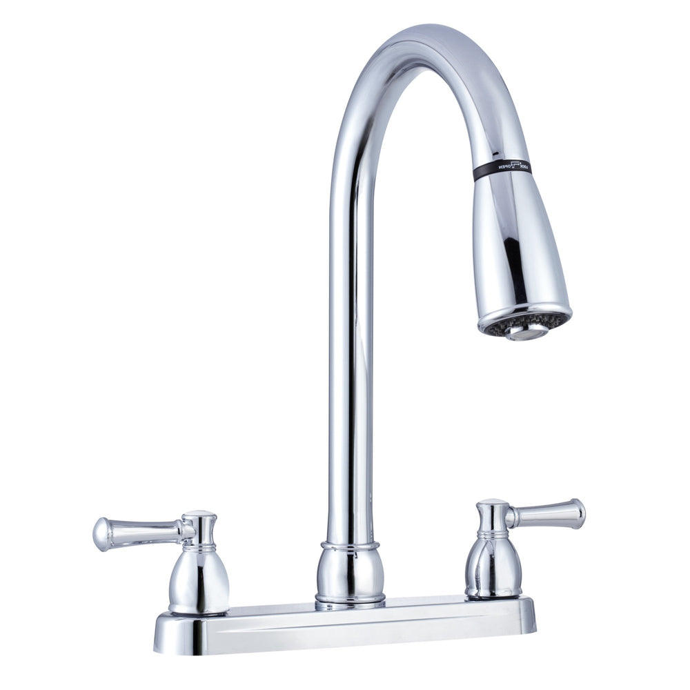 NONMETALLIC DUAL LEVER PULLDOWN RV KITCHEN FAUCET CHROME POLISHED