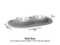 WeatherTech Pet Feeding System Double Low 8oz 1in. Stainless Bowl - Dark Grey