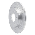 R1 04-13 Mazda 3 Rear Right Drilled & Slotted Silver Brake Rotor