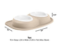 WeatherTech Pet Feeding System Double Low 64oz 3in. Poly Bowl - Tan