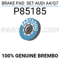 Brembo OE 20-24 Audi S5 Sportback/S6/21-24 SQ5 Sportback/2020 SQ7 Low-Met Brake Pad - Rear