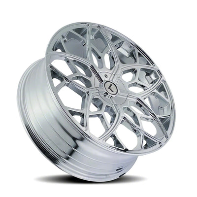 Kraze KR184 Ricochet 22x8.5 / 5x115/120 BP / 38mm Offset / 74.1mm Hub Chrome Wheel
