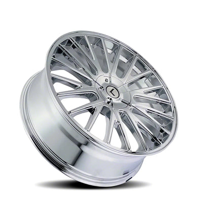 Kraze KR185 Double Down 20x8.5 / 5x112/120 BP / 38mm Offset / 73mm Hub Chrome Wheel