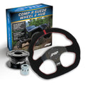 PRP Suede D-Shape Steering Wheel Kit Red with Quick Release Hub - Universal Weld on Adaptor KG253-04