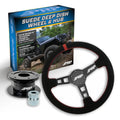 PRP Deep Dish Suede Steering Wheel Kit Red with Quick Release Hub - Universal Weld on Adaptor KG142-04