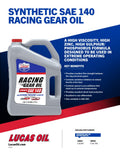 SYNTHETIC SAE 140 RACING GEAR OIL 5 QUART CASE OF 3