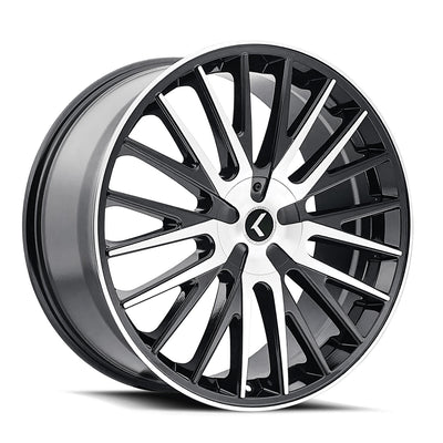 Kraze KR185 Double Down 22x8.5 / 5x114.3/120 BP / 38mm Offset / 73mm Hub Gloss Black Machined Wheel