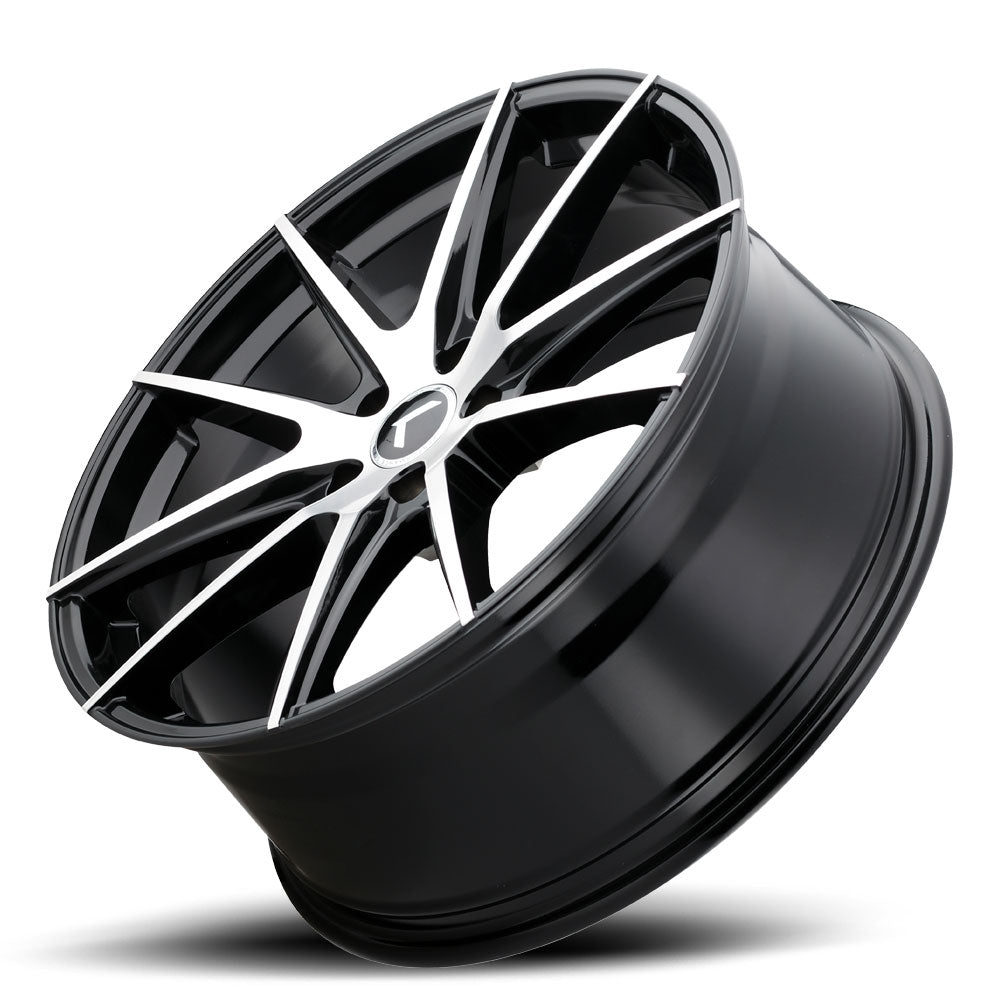 Kraze KR193 Turismo 20x8.5 / 5x115 BP / 38mm Offset / 72.62mm Hub Gloss Black Machined Wheel