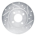 R1 84-97 Audi Coupe Front Right Drilled & Slotted Silver Brake Rotor