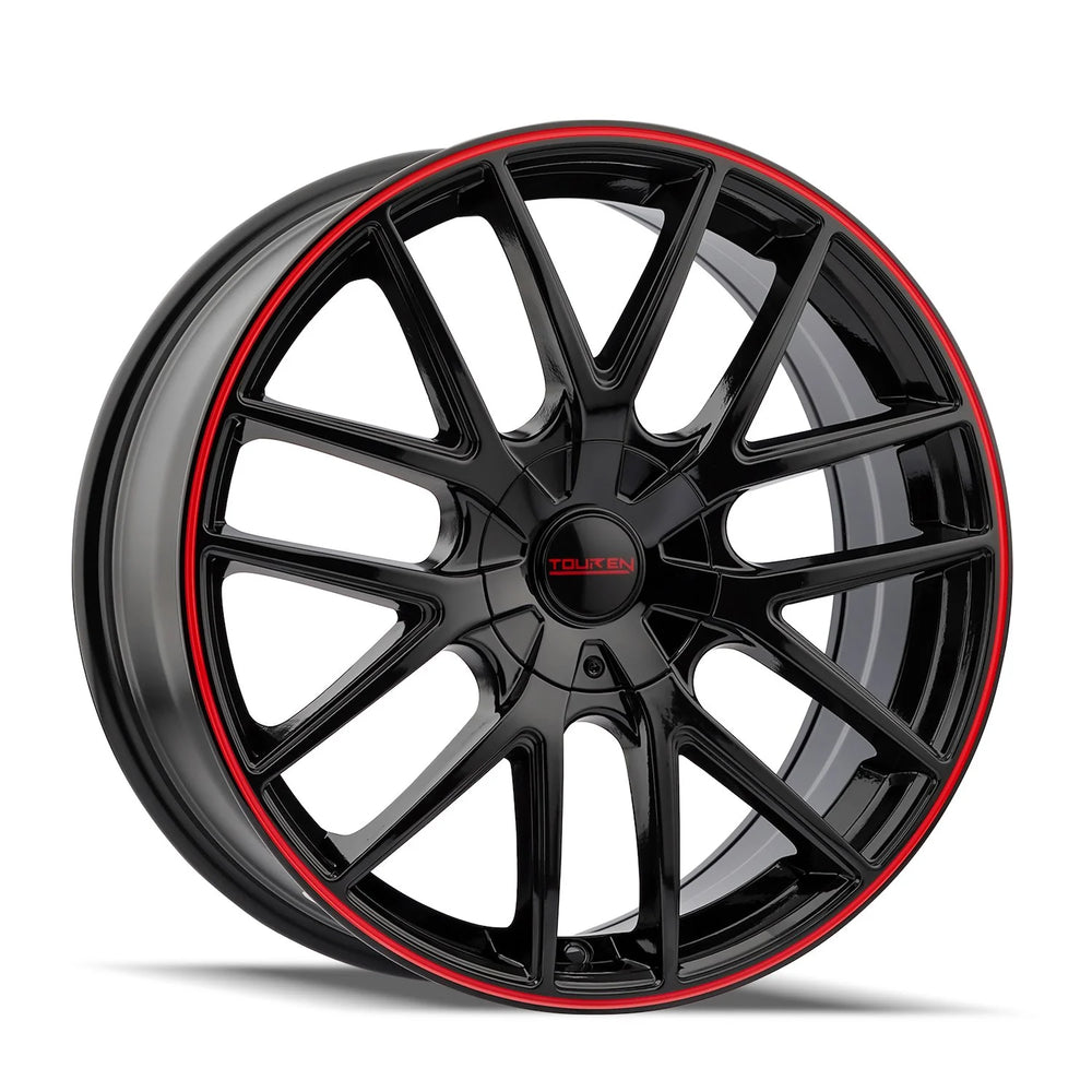 Touren 3260 TR60 20x8.5 / 5x115/120 BP / 20mm Offset / 74.1mm Hub Gloss Black w/ Red Ring Wheel