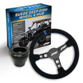PRP Deep Dish Suede Steering Wheel Kit Blue with UTV Hub for Polaris RZR Can Am X3 Arctic Cat Wildcat EZ-GO GEM John Deere Gator KG141-01