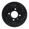 R1 80-08 Audi 4000 Front Right Drilled & Slotted Black Brake Rotor