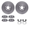 R1 15-23 Fiat 500X Front Carbon Coated Brake Rotor Set w/Euro Ceramic Pads and Hardware