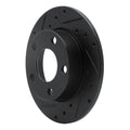 R1 85-00 Audi 5000CS Turbo Quattro Rear Left Drilled & Slotted Black Brake Rotor