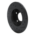 R1 85-00 Audi 5000CS Turbo Quattro Rear Left Drilled & Slotted Black Brake Rotor
