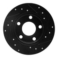 R1 85-00 Audi 5000CS Turbo Quattro Rear Left Drilled & Slotted Black Brake Rotor
