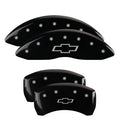 SET OF 4 CALIPER COVERS ENGRAVED FRONT/REAR MGP SILVER CHARACTERS BLACK POWDER