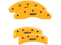 Set Of 4 Caliper Covers Engraved Front And Rear MGP Yellow Finish Black Characters 2004-2008 Toyota Solara MGP Caliper Covers