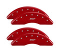 Set Of 4 Caliper Covers Engraved Front And Rear MGP Red Finish Silver Characters 2012-2017 Nissan NV1500 MGP Caliper Covers