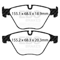 EBC 10+ BMW 535i 3.0 Turbo (F10) Redstuff Front Brake Pads