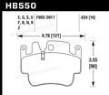 Hawk 01-05 Porsche 911 (996) Carrera 2/4 / 00-04 Porsche Boxster S Blue 9012 Race Front Brake Pads